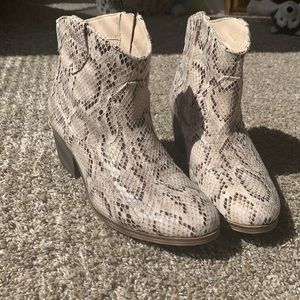 snakeskin booties